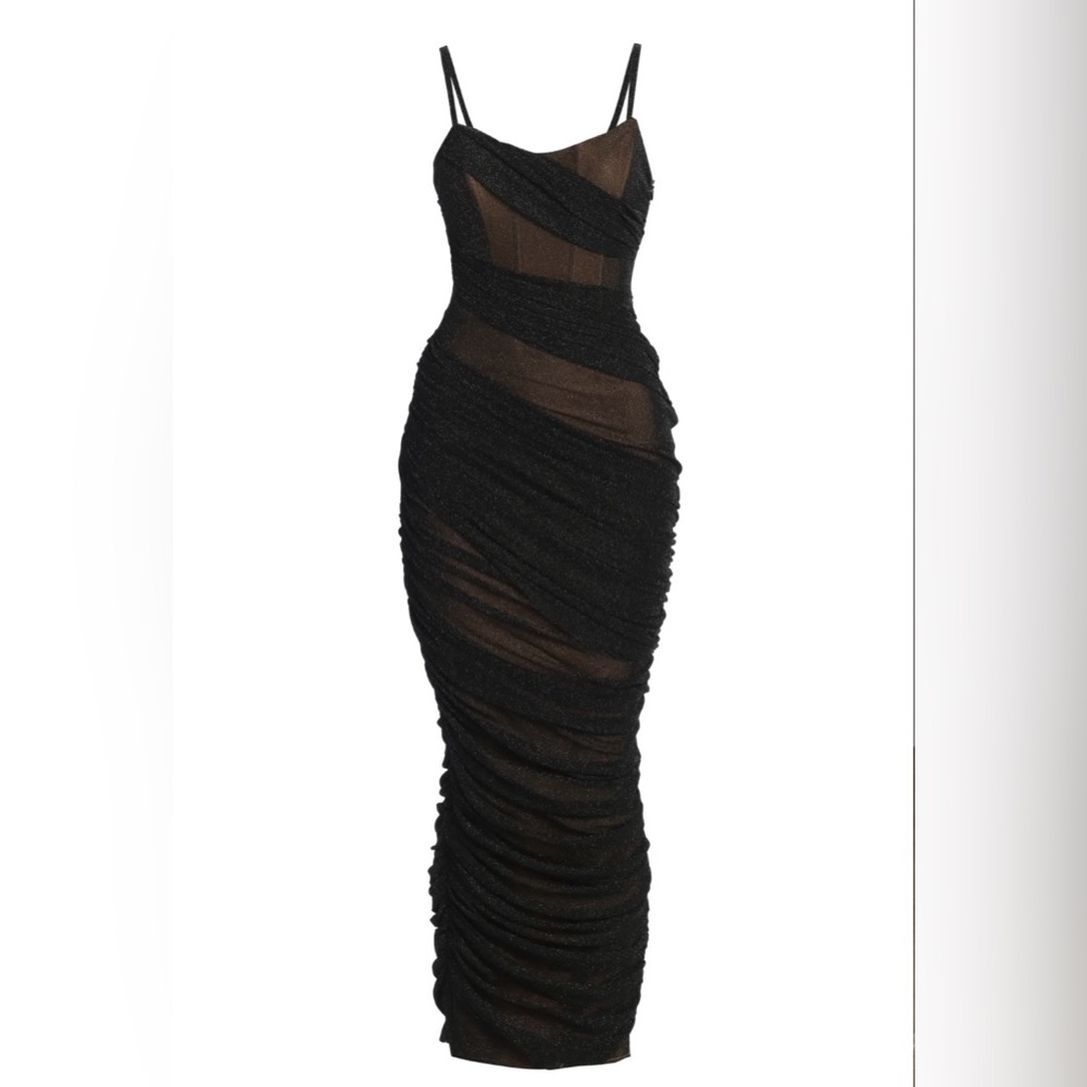 JLUXLabel black Catalina lurex knit maxi dress